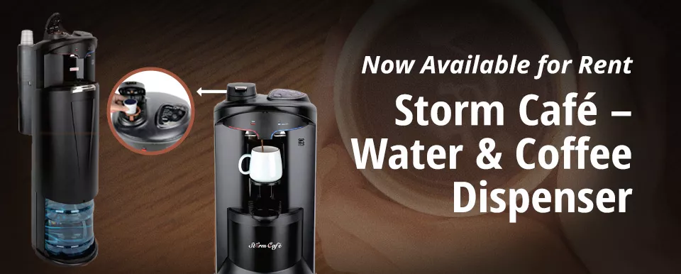 Now Available for Rent - Storm Cafe - Water and Coffee Dispenser